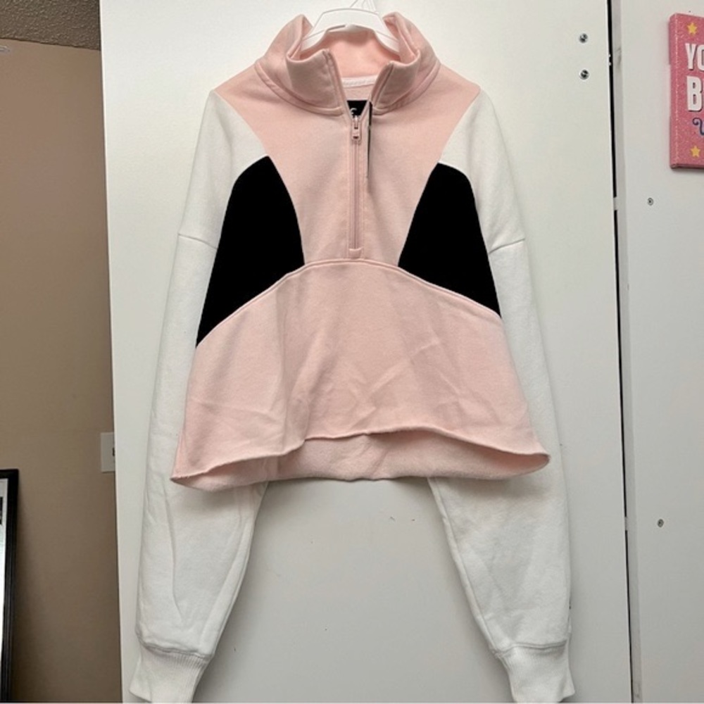 Cropped Oversized Colorblock Sweater